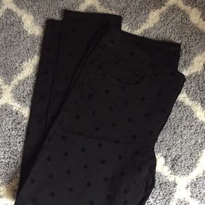 American Eagle Jegging Black Polka Dot Pants